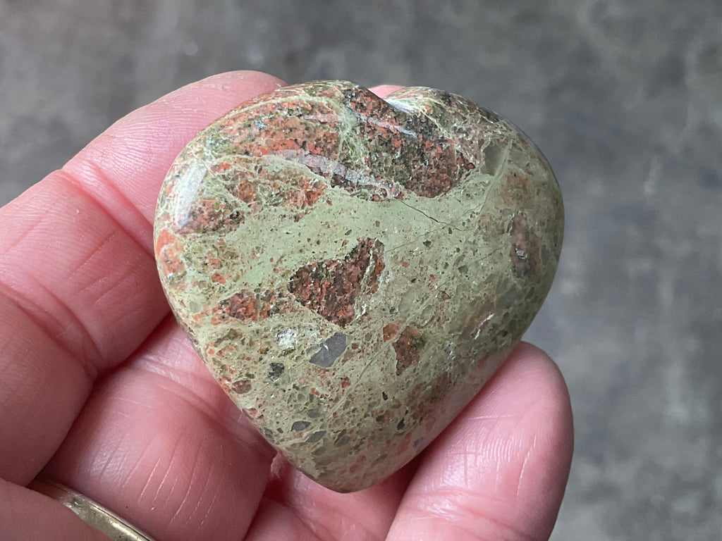 51g Unakite Heart 2B