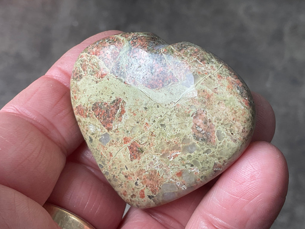 51g Unakite Heart 2B
