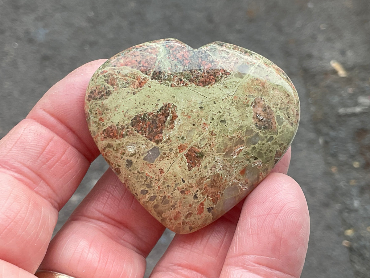 51g Unakite Heart 2B
