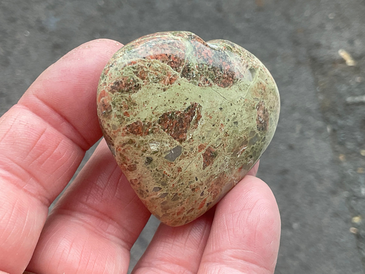 51g Unakite Heart 2B