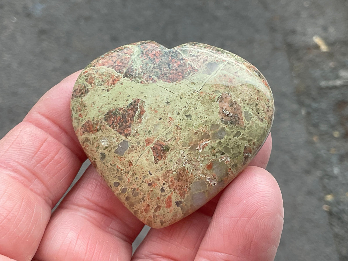 51g Unakite Heart 2B