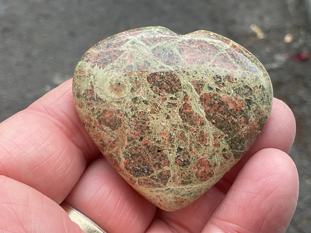 51g Unakite Heart 2B