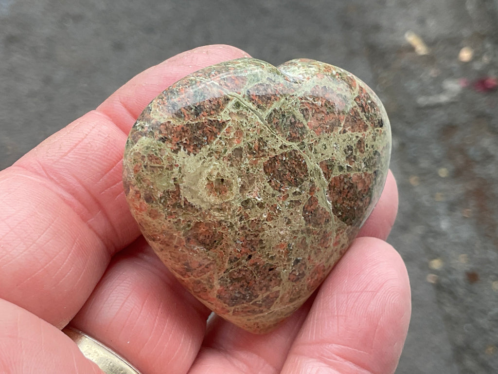 51g Unakite Heart 2B