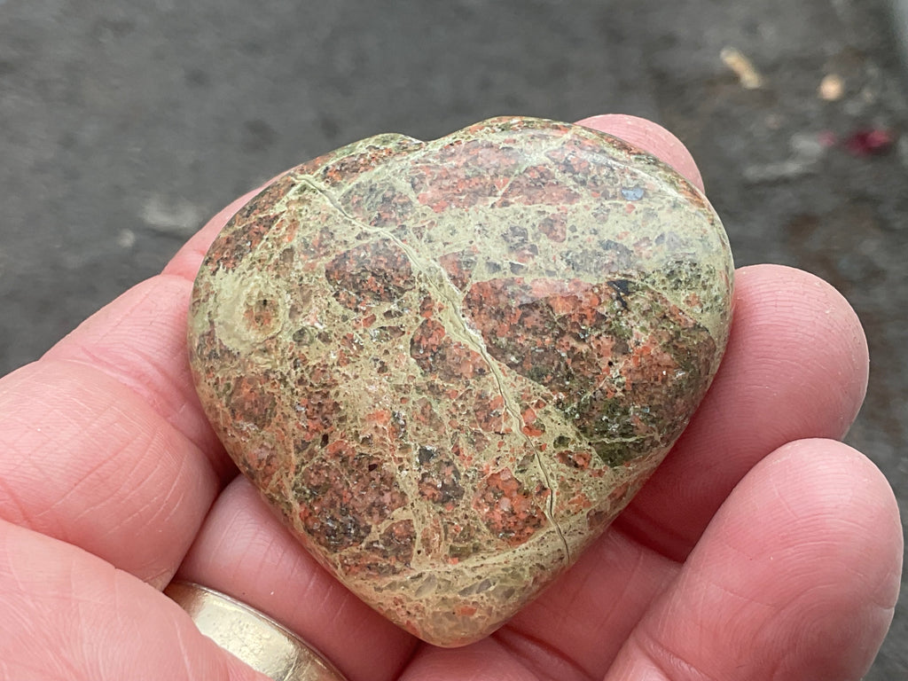 51g Unakite Heart 2B
