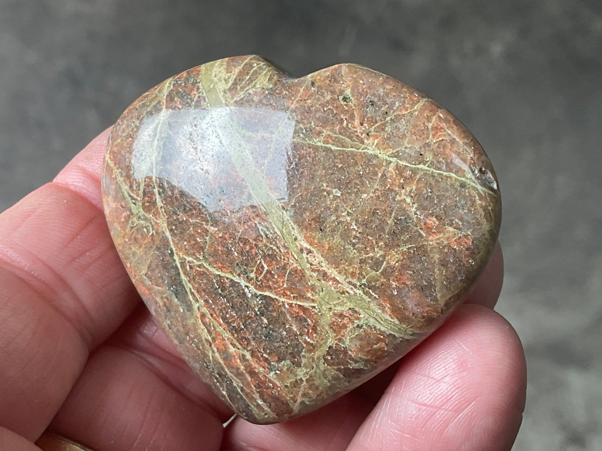 49g Unakite Heart 3B