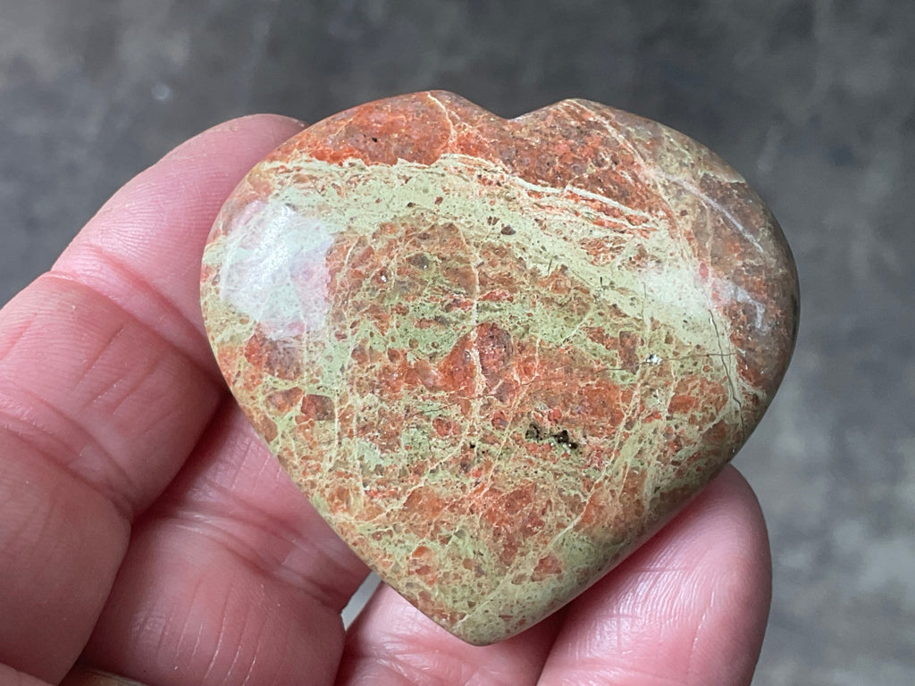 53g Unakite Heart 5A