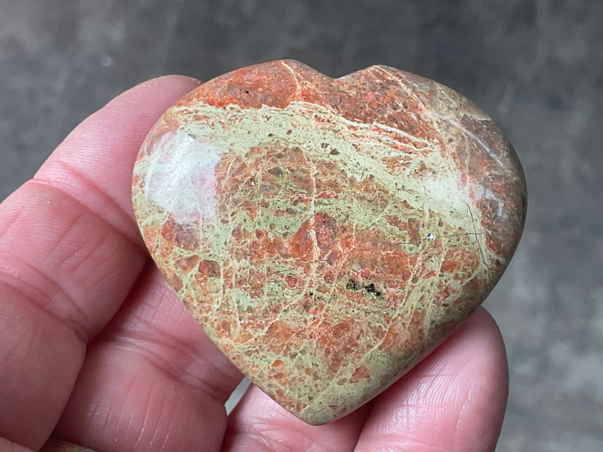 53g Unakite Heart 5A