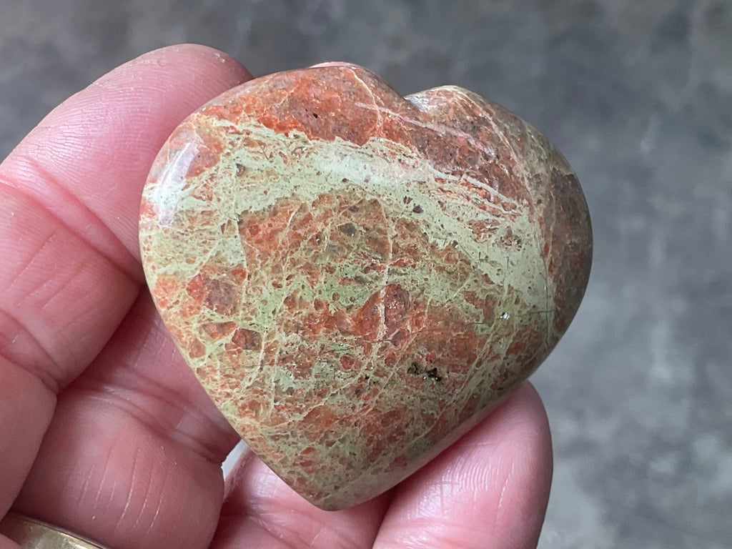 53g Unakite Heart 5A
