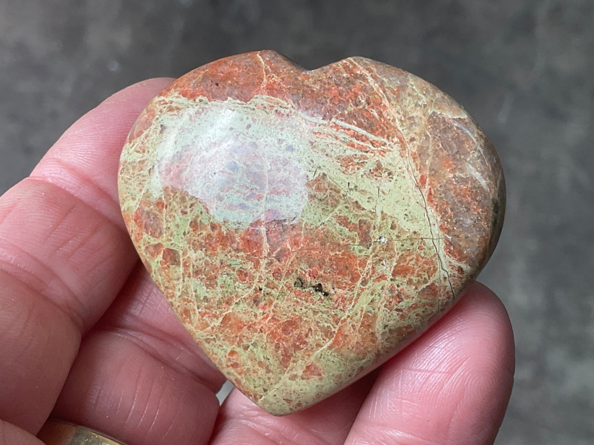 53g Unakite Heart 5A