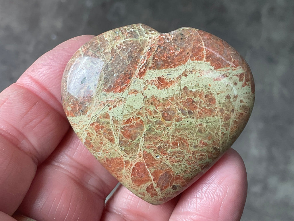 53g Unakite Heart 5A