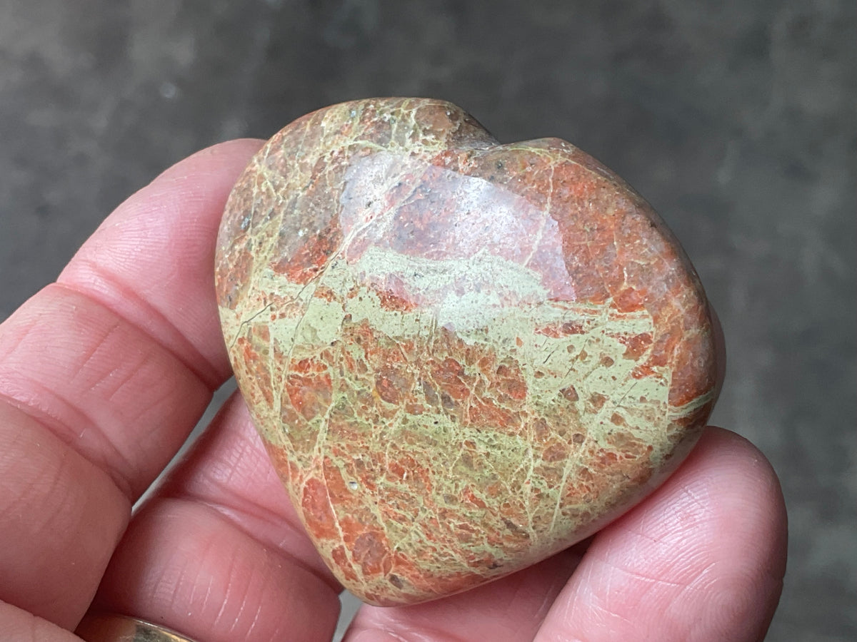 53g Unakite Heart 5A