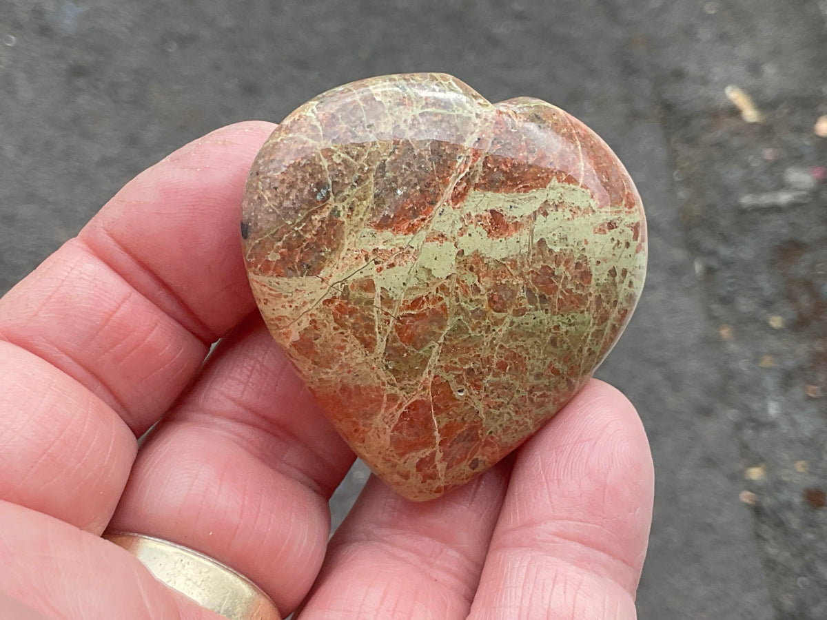 53g Unakite Heart 5A