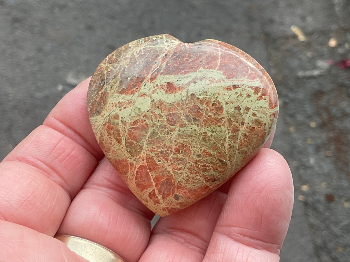 53g Unakite Heart 5A