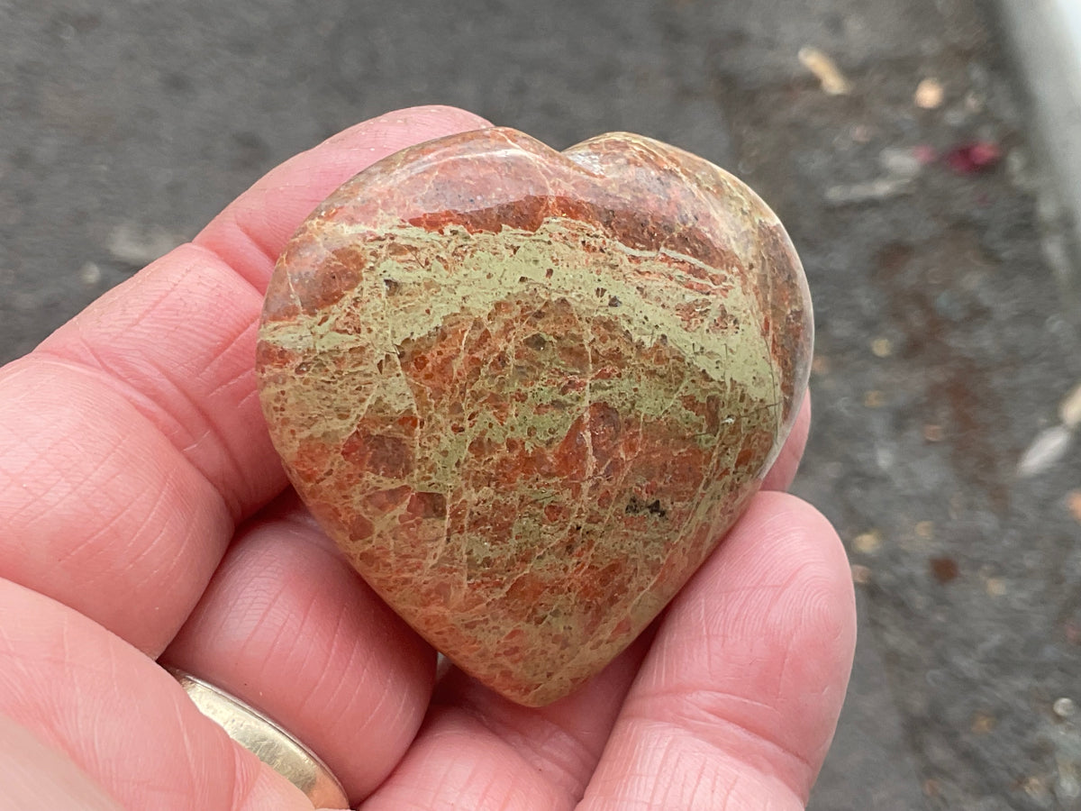 53g Unakite Heart 5A