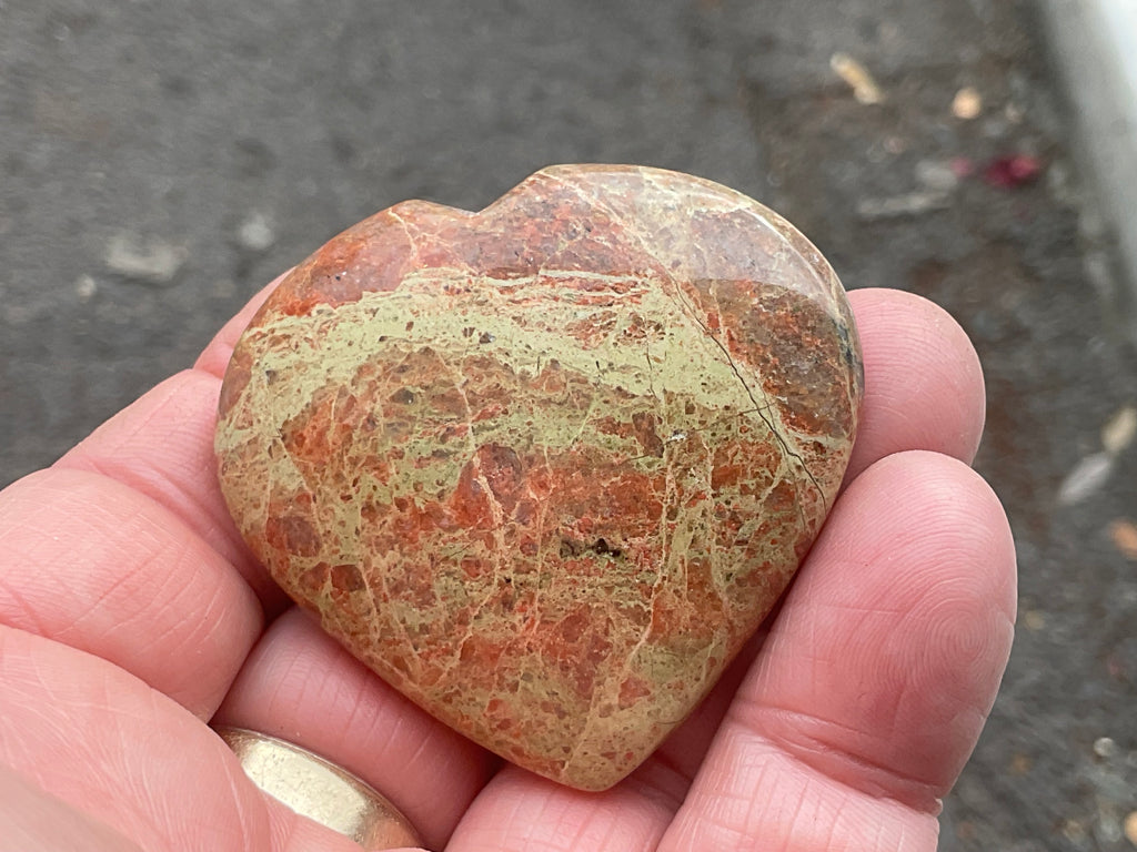 53g Unakite Heart 5A