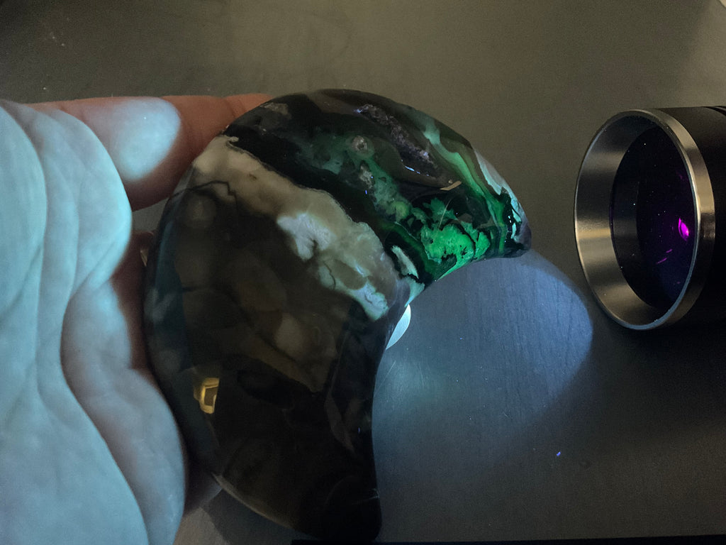 248g “Volcano Agate” Crescent Moon 2B