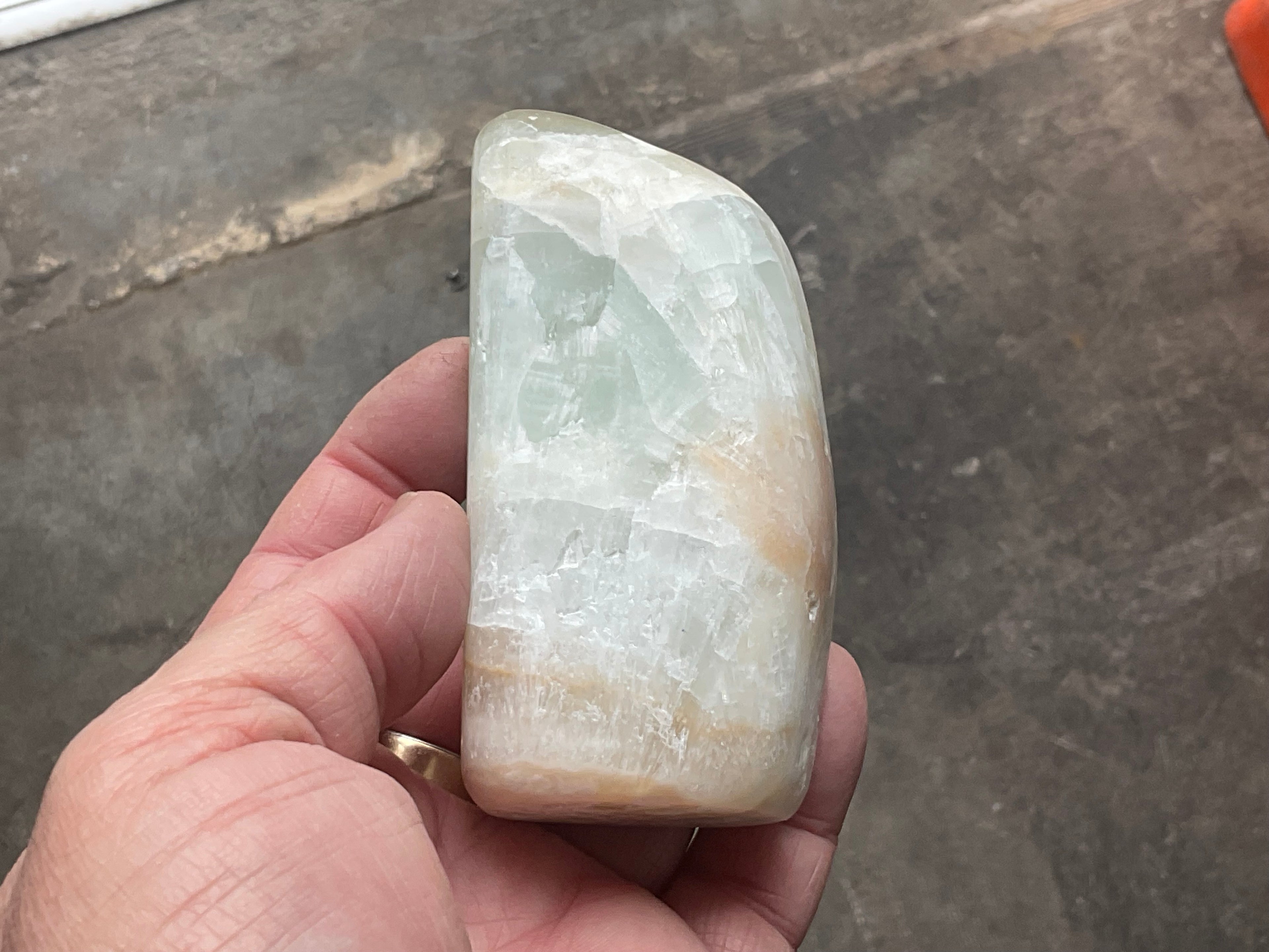 291g Pistachio Calcite Freeform 2B