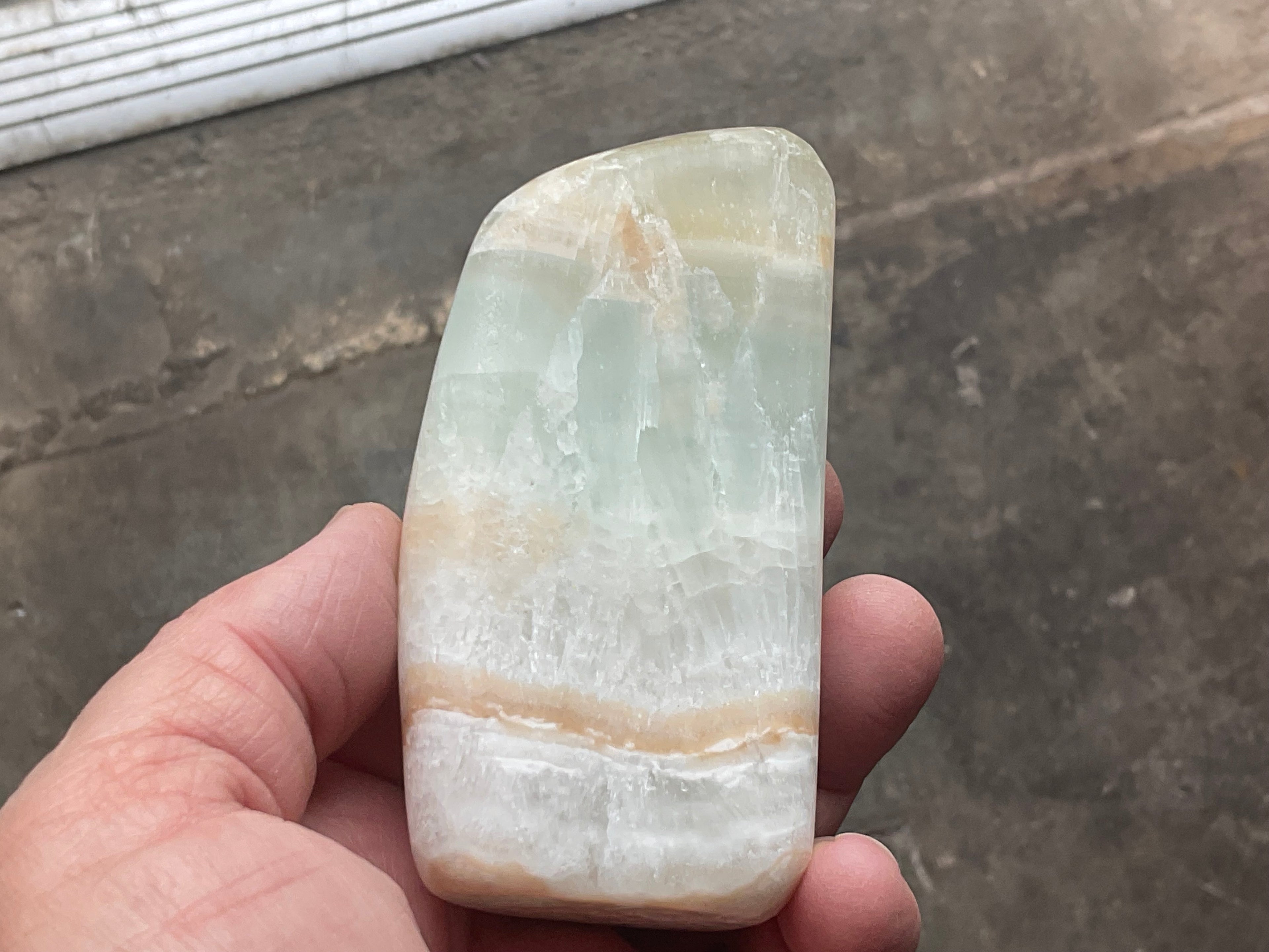 291g Pistachio Calcite Freeform 2B