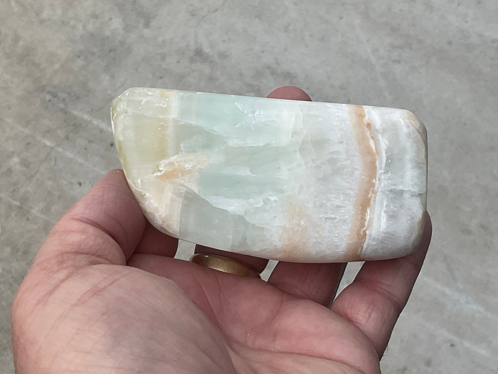 291g Pistachio Calcite Freeform 2B