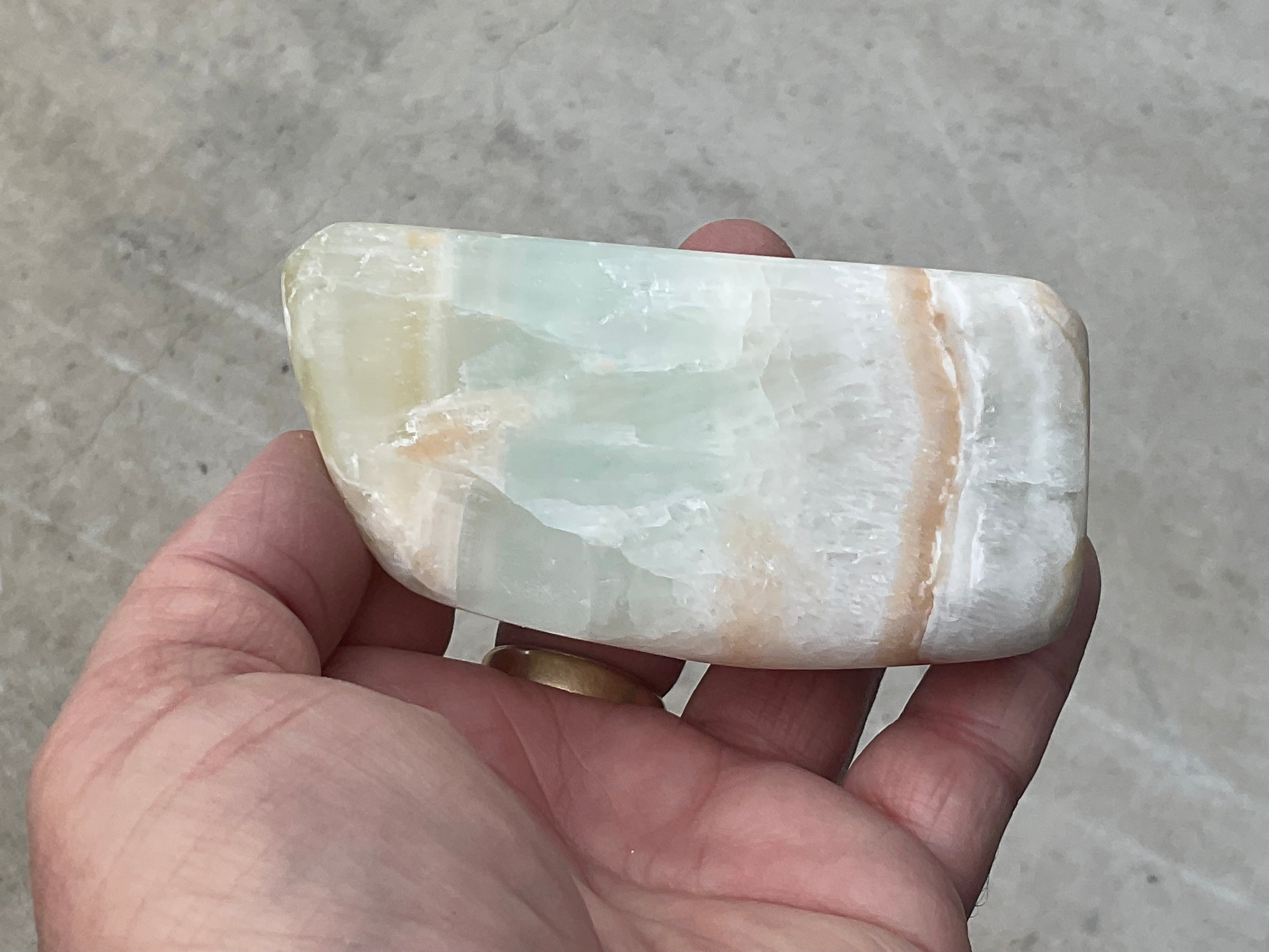 291g Pistachio Calcite Freeform 2B