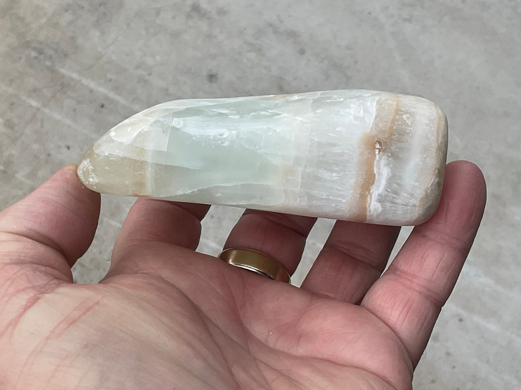 291g Pistachio Calcite Freeform 2B