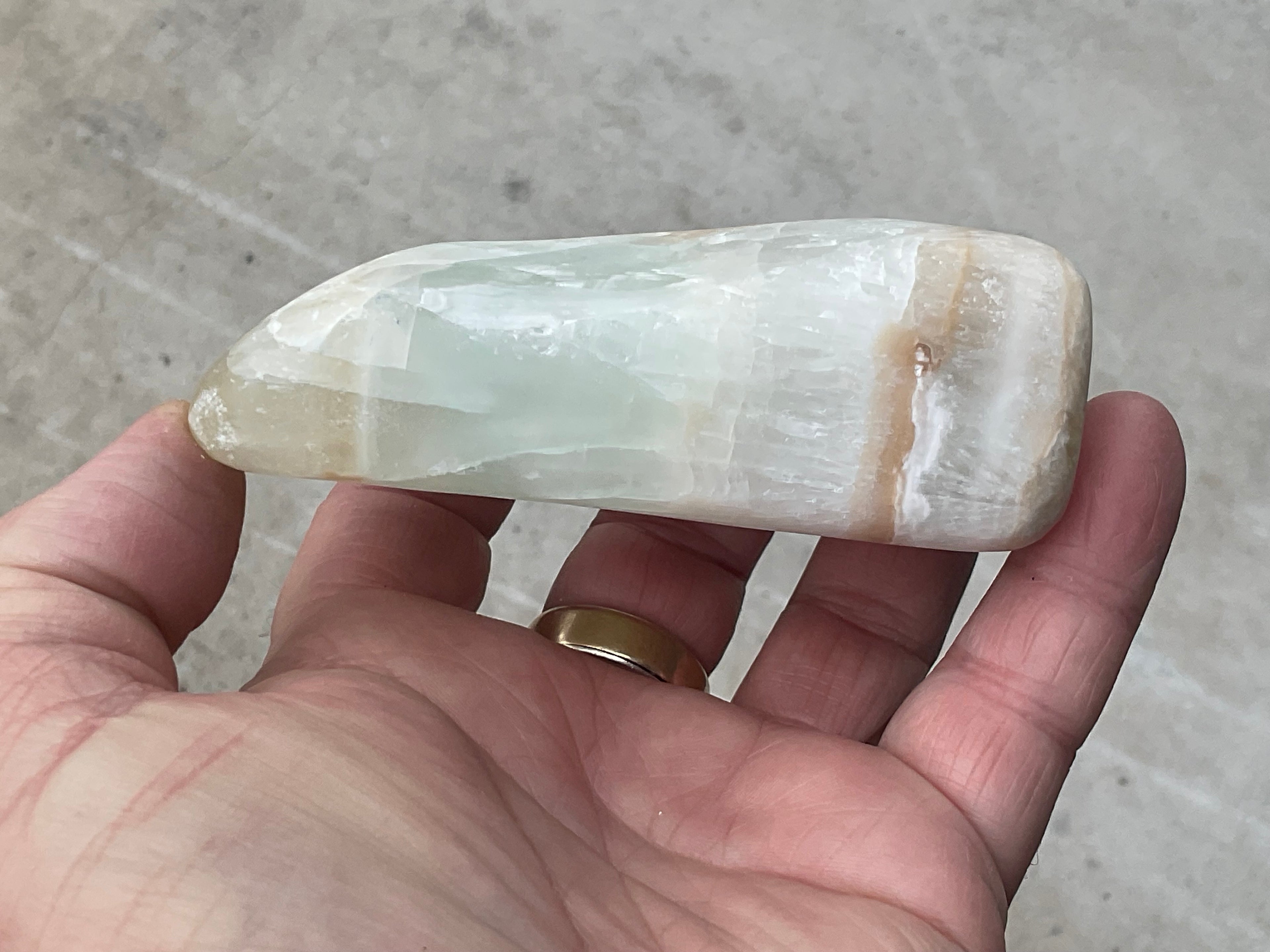 291g Pistachio Calcite Freeform 2B