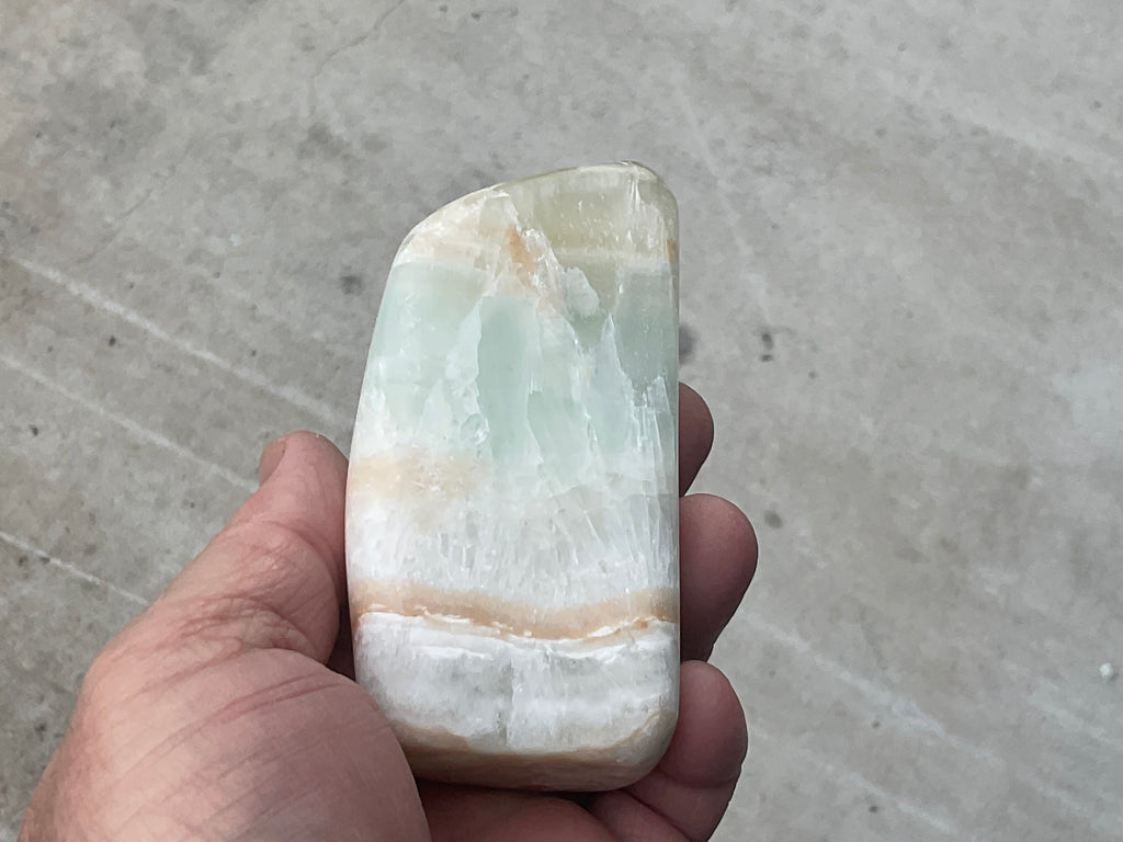 291g Pistachio Calcite Freeform 2B