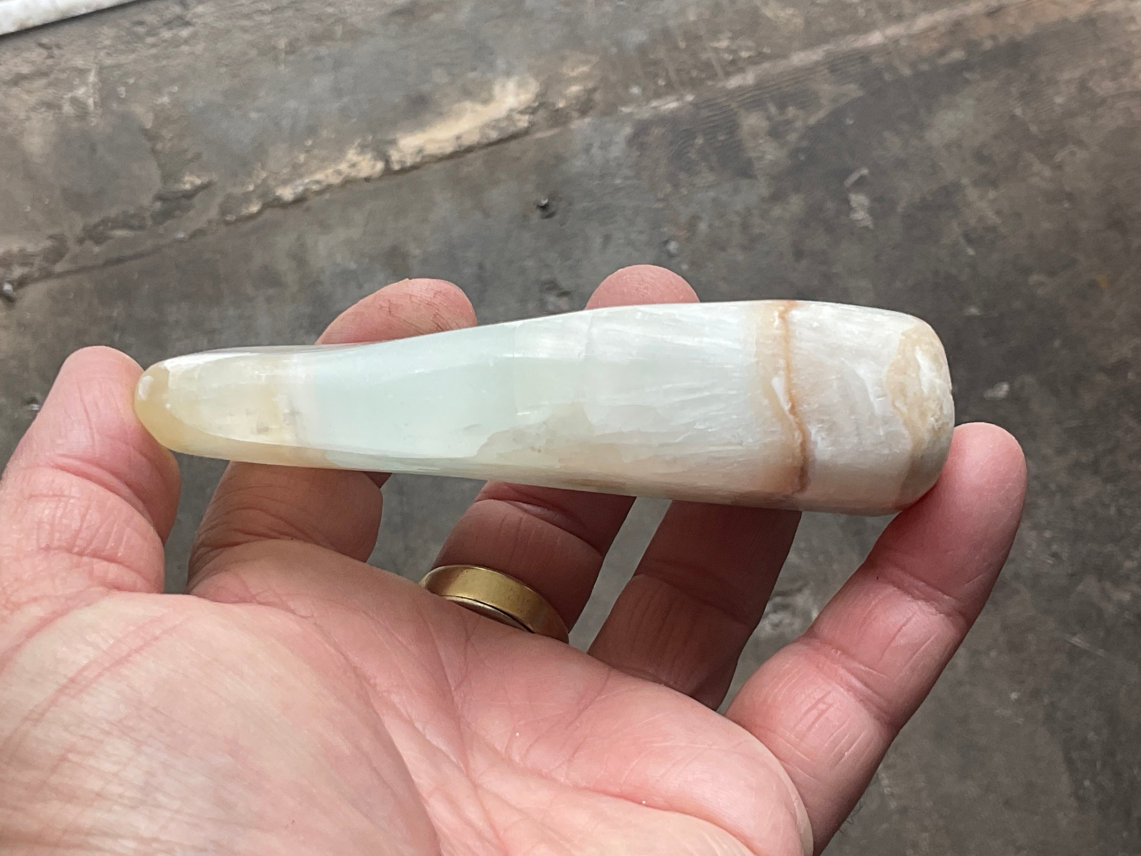 271g Pistachio Calcite Freeform 3A