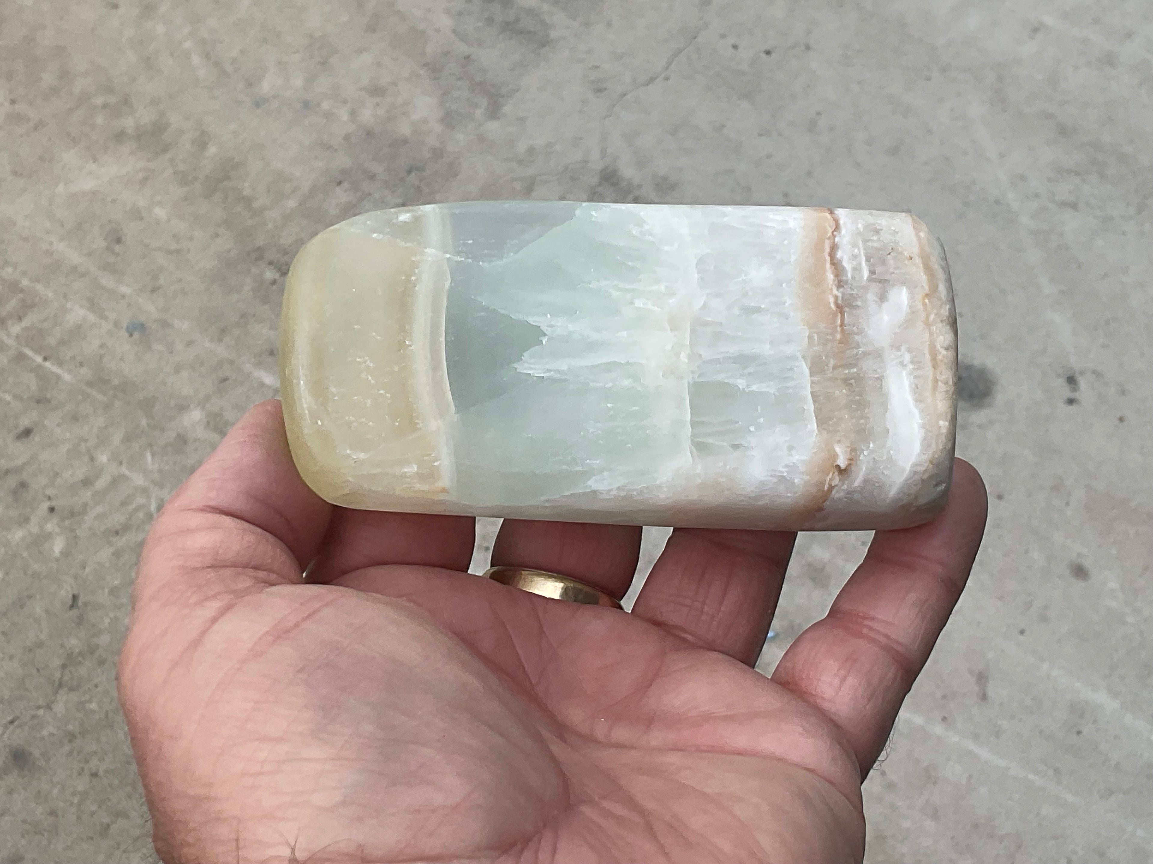 271g Pistachio Calcite Freeform 3A