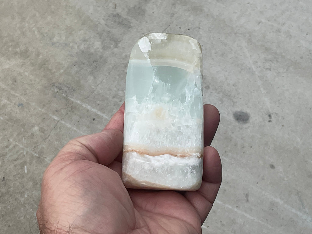 271g Pistachio Calcite Freeform 3A