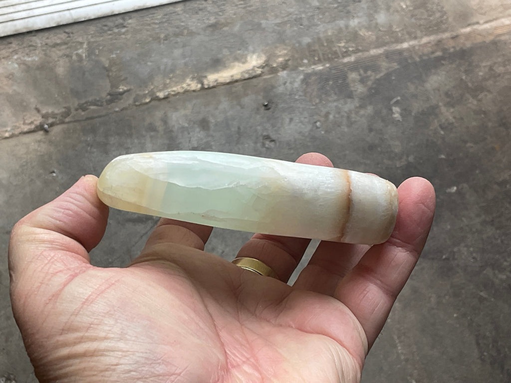 362g Pistachio Calcite Freeform 3B