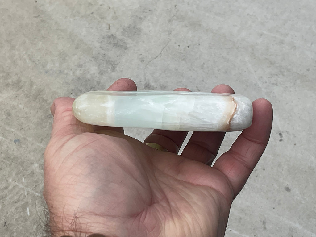 362g Pistachio Calcite Freeform 3B