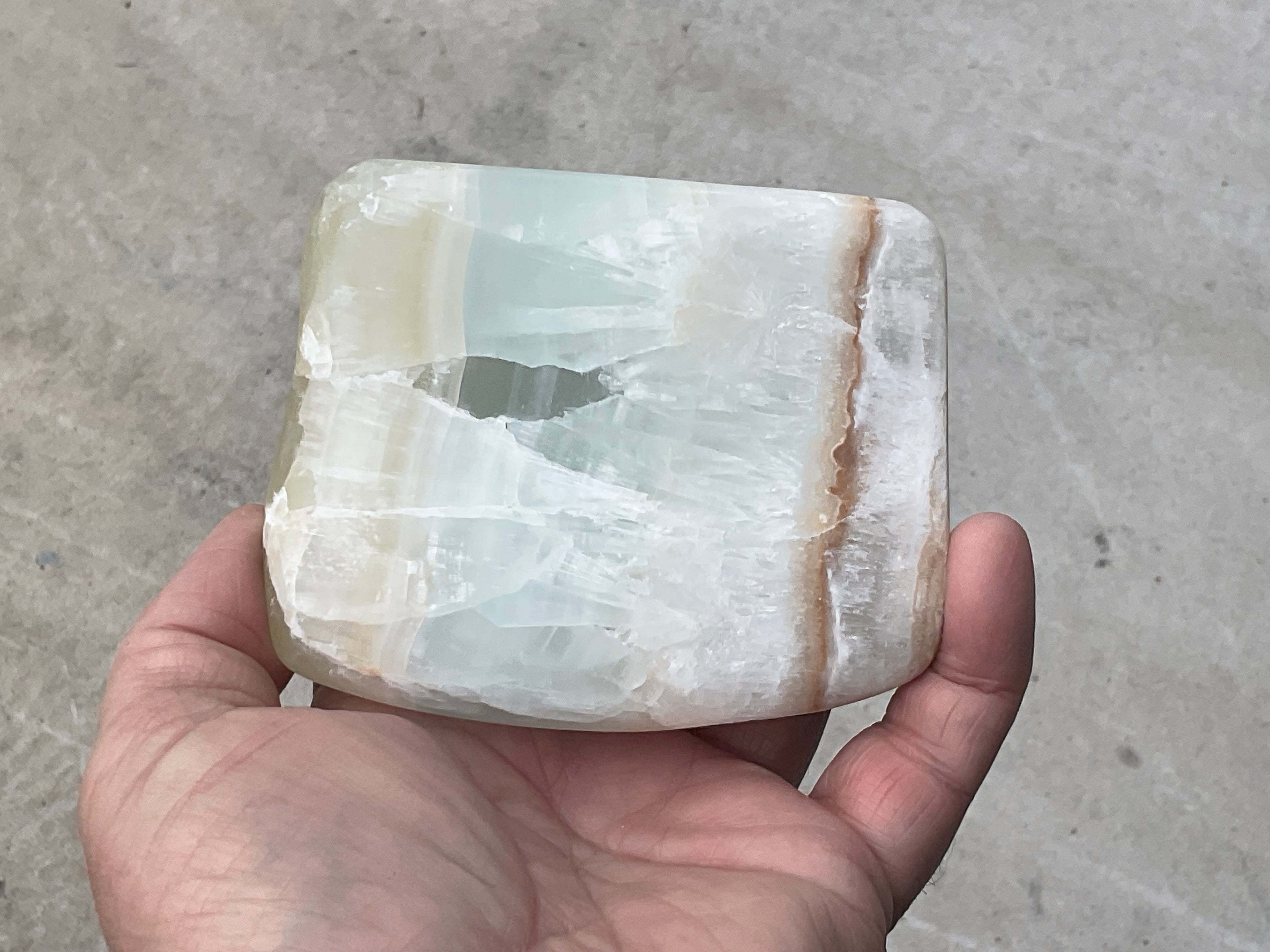 362g Pistachio Calcite Freeform 3B