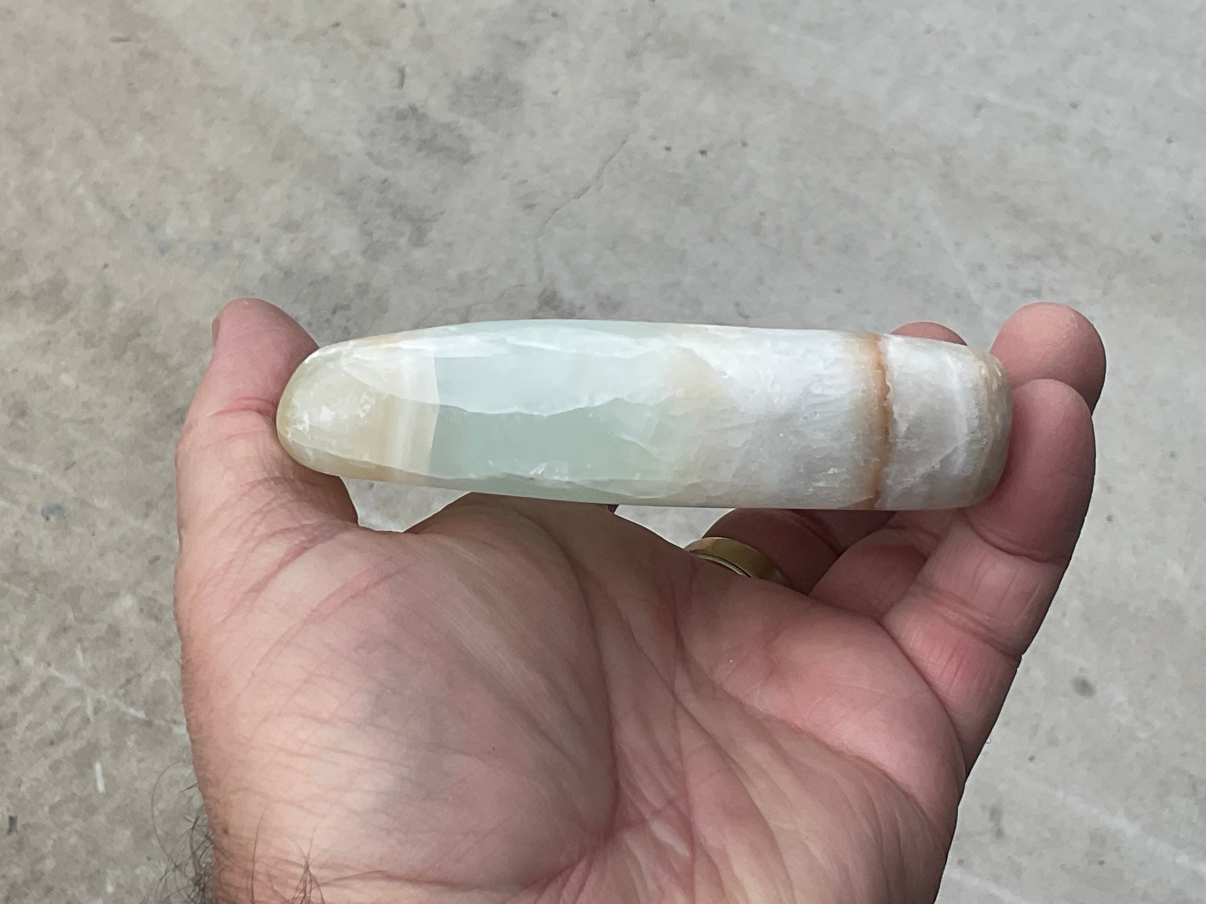 362g Pistachio Calcite Freeform 3B