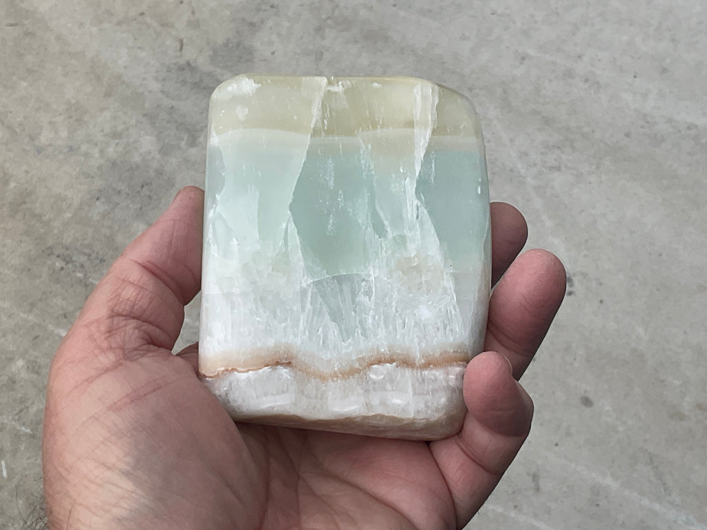 362g Pistachio Calcite Freeform 3B