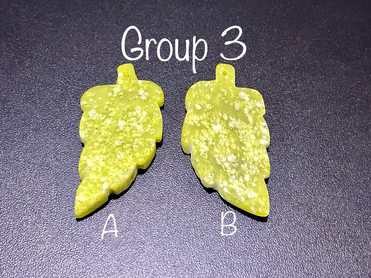 Lime Green Pakistan Asterite Leaf Pendant Group 3