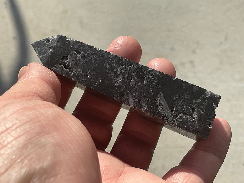 90g Chalcedony on Druzy Quartz Generator with Lavender Fluorite and Clear Quartz 1B