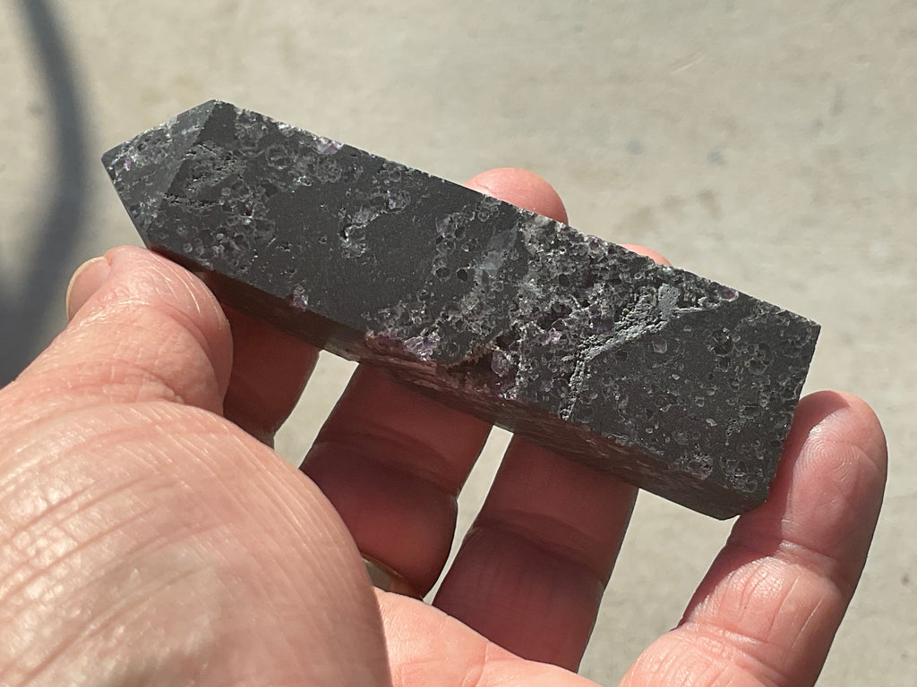 90g Chalcedony on Druzy Quartz Generator with Lavender Fluorite and Clear Quartz 1B