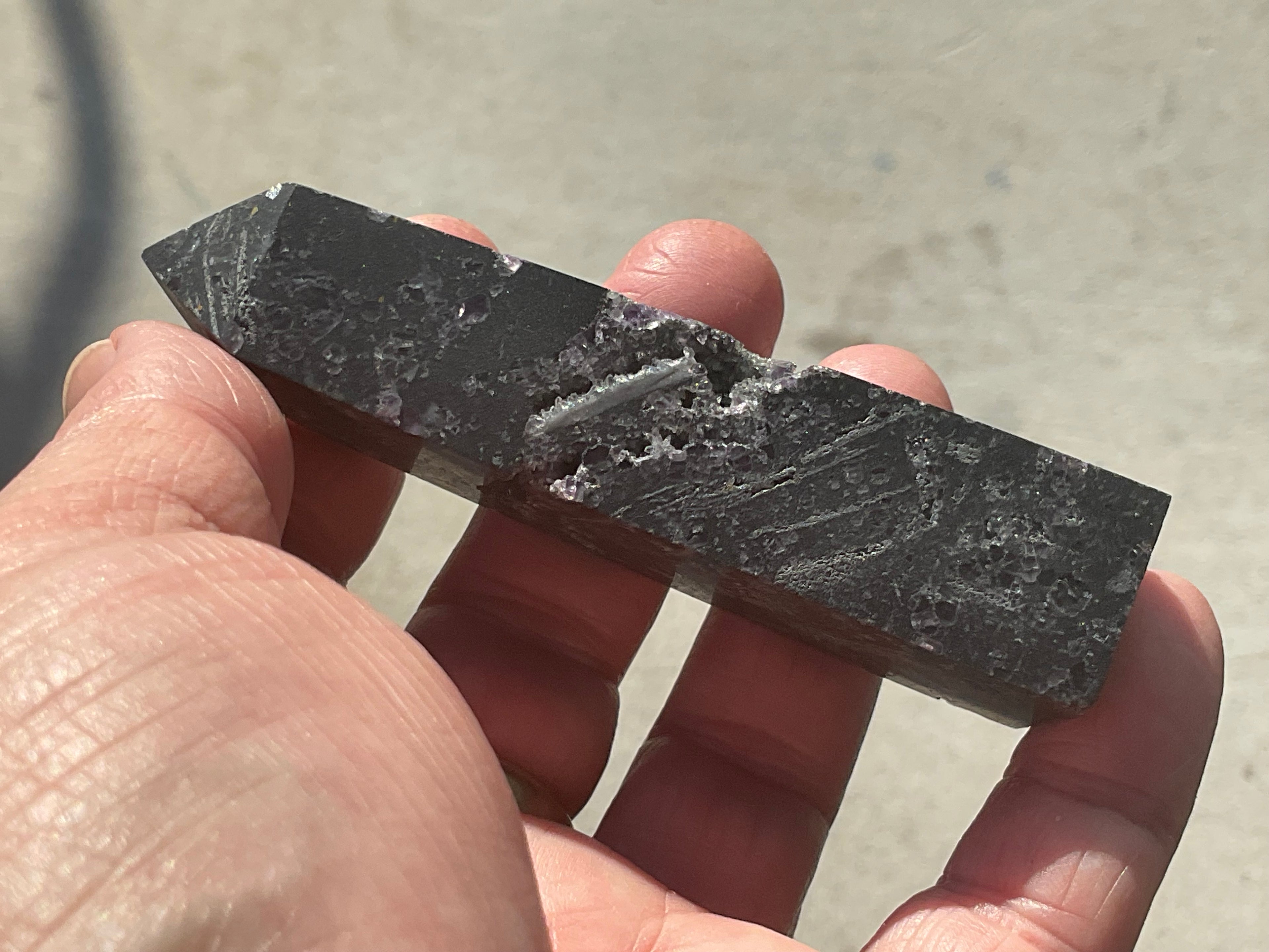 90g Chalcedony on Druzy Quartz Generator with Lavender Fluorite and Clear Quartz 1B