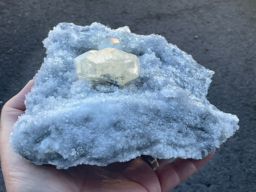 1.382kg XL Diamond Calcite on Quartz/Sphalerite Specimen