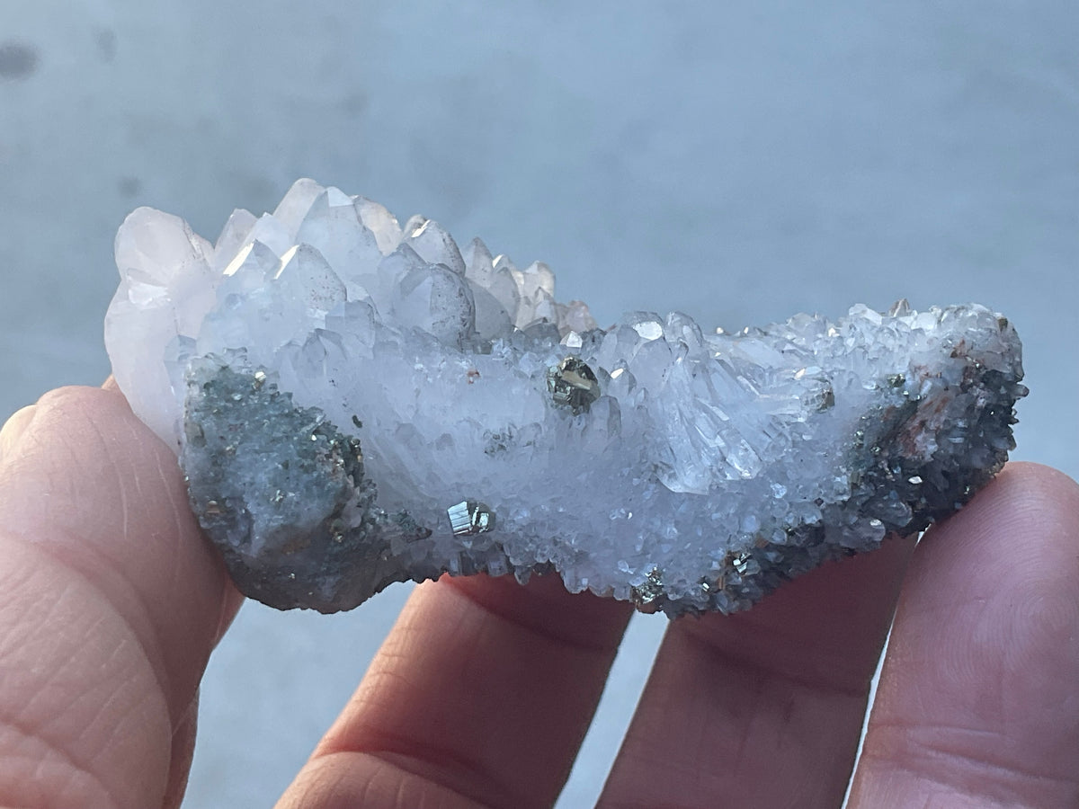 76g Quartz Cluster with Chalcopyrite and Pyrite Specimen 2A