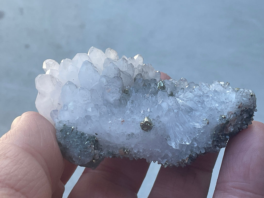 76g Quartz Cluster with Chalcopyrite and Pyrite Specimen 2A