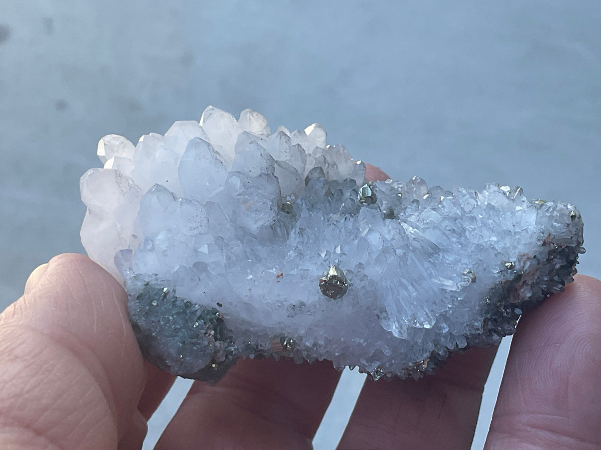 76g Quartz Cluster with Chalcopyrite and Pyrite Specimen 2A