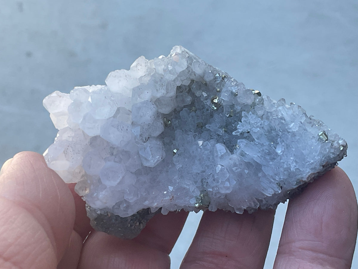 76g Quartz Cluster with Chalcopyrite and Pyrite Specimen 2A