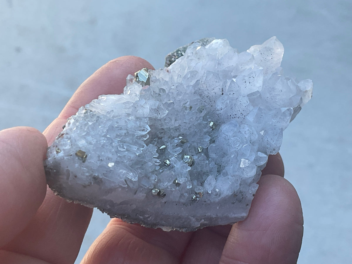 76g Quartz Cluster with Chalcopyrite and Pyrite Specimen 2A