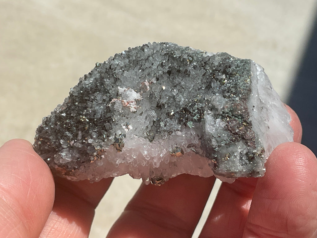 76g Quartz Cluster with Chalcopyrite and Pyrite Specimen 2A