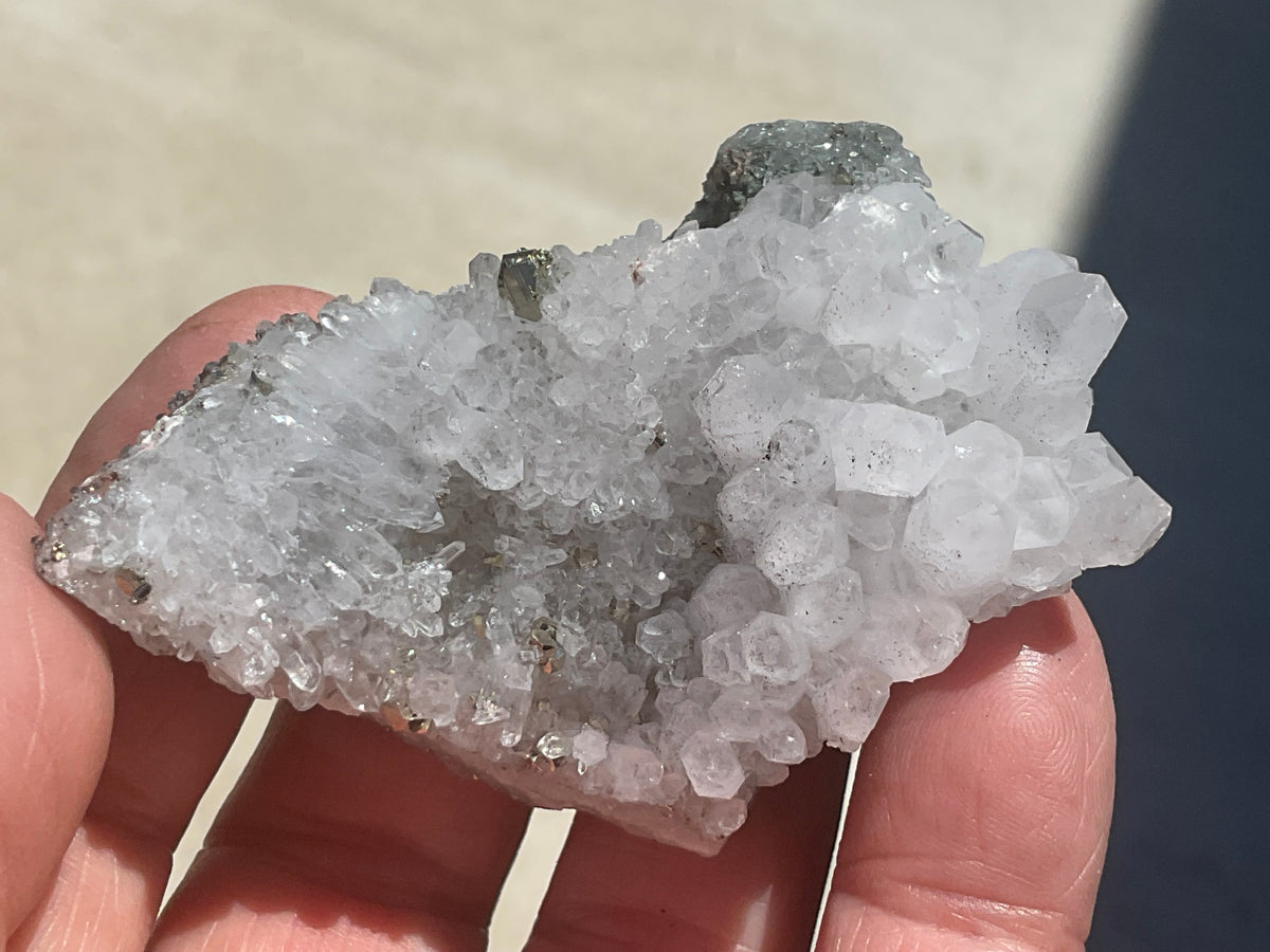 76g Quartz Cluster with Chalcopyrite and Pyrite Specimen 2A