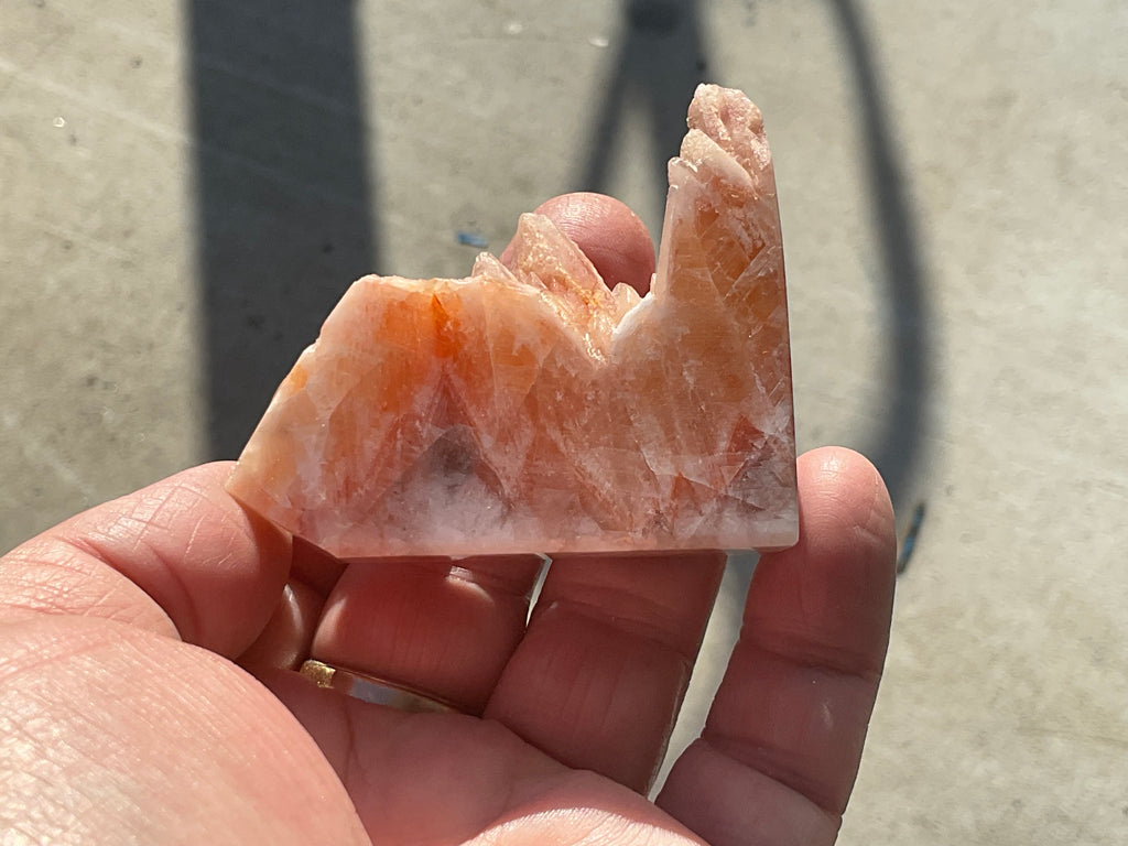 74g Orange Dog Tooth Calcite Carved Generator 1B