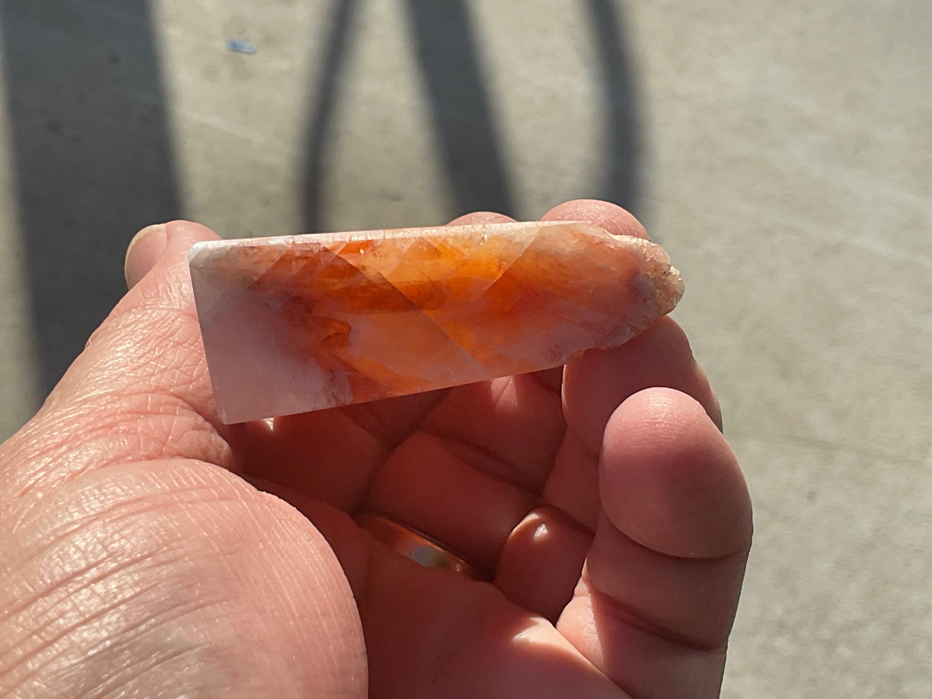 74g Orange Dog Tooth Calcite Carved Generator 1B