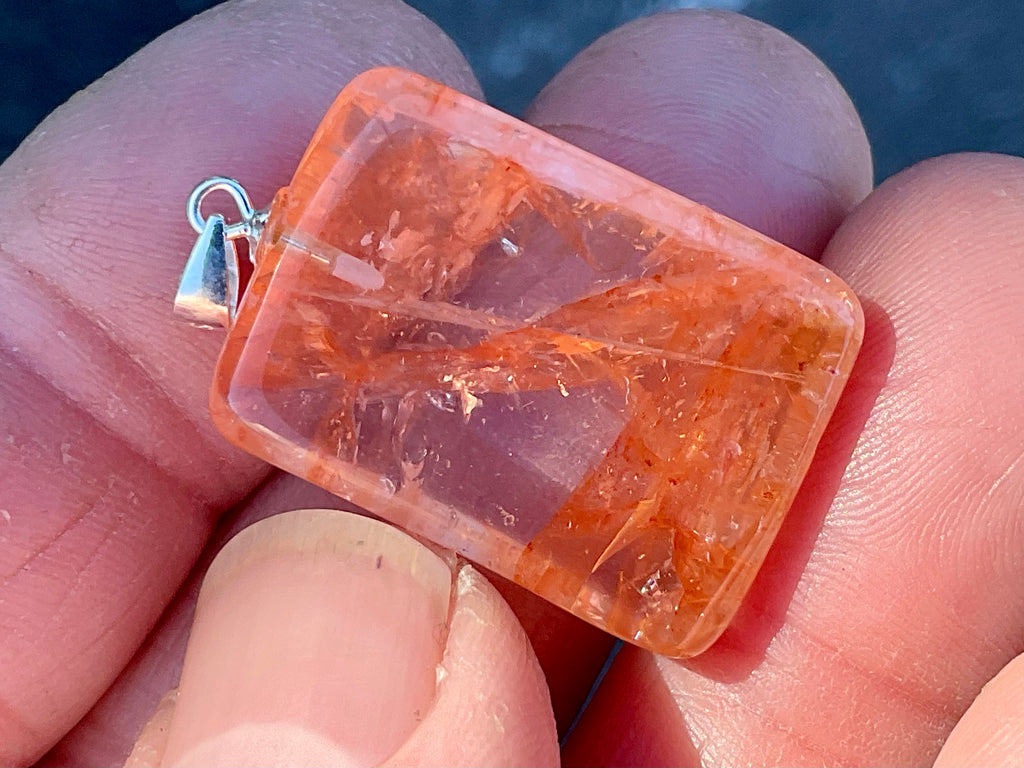 Fire Quartz Pillow Cabochon Pendant 1C